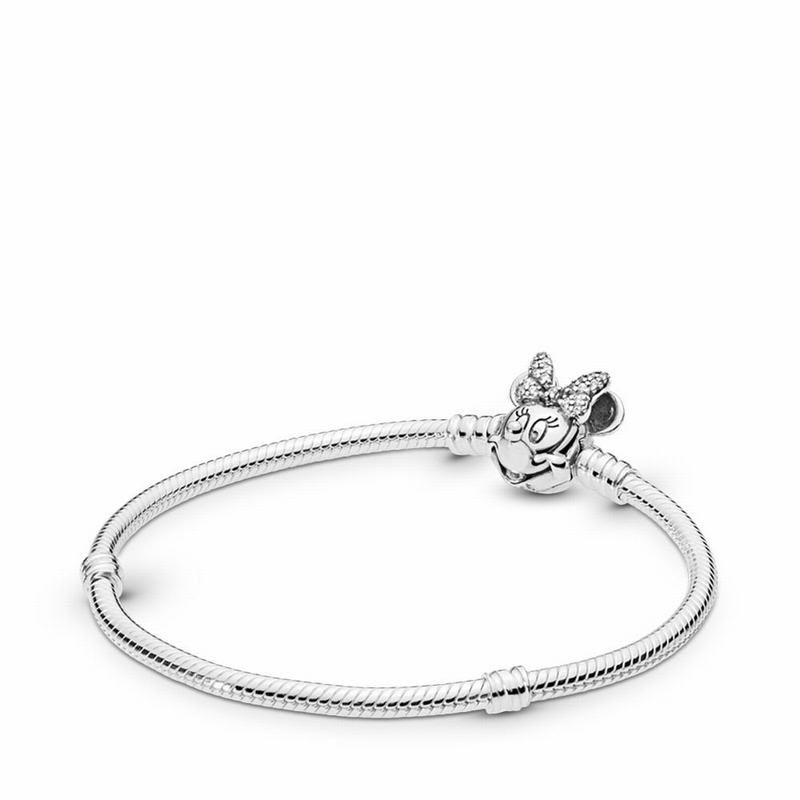 Pandora Disney, Shimmering Minnie Portrait Bracelet Ireland - Sterling Silver/Cubic Zirconia - 82149